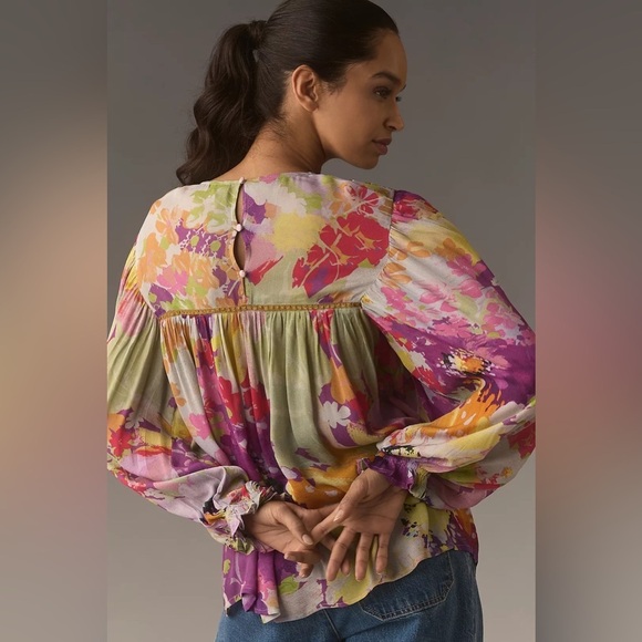 NWT Size S (P2P 19") - Bl-nk Miranda Peasant Blouse - Picture 1 of 16